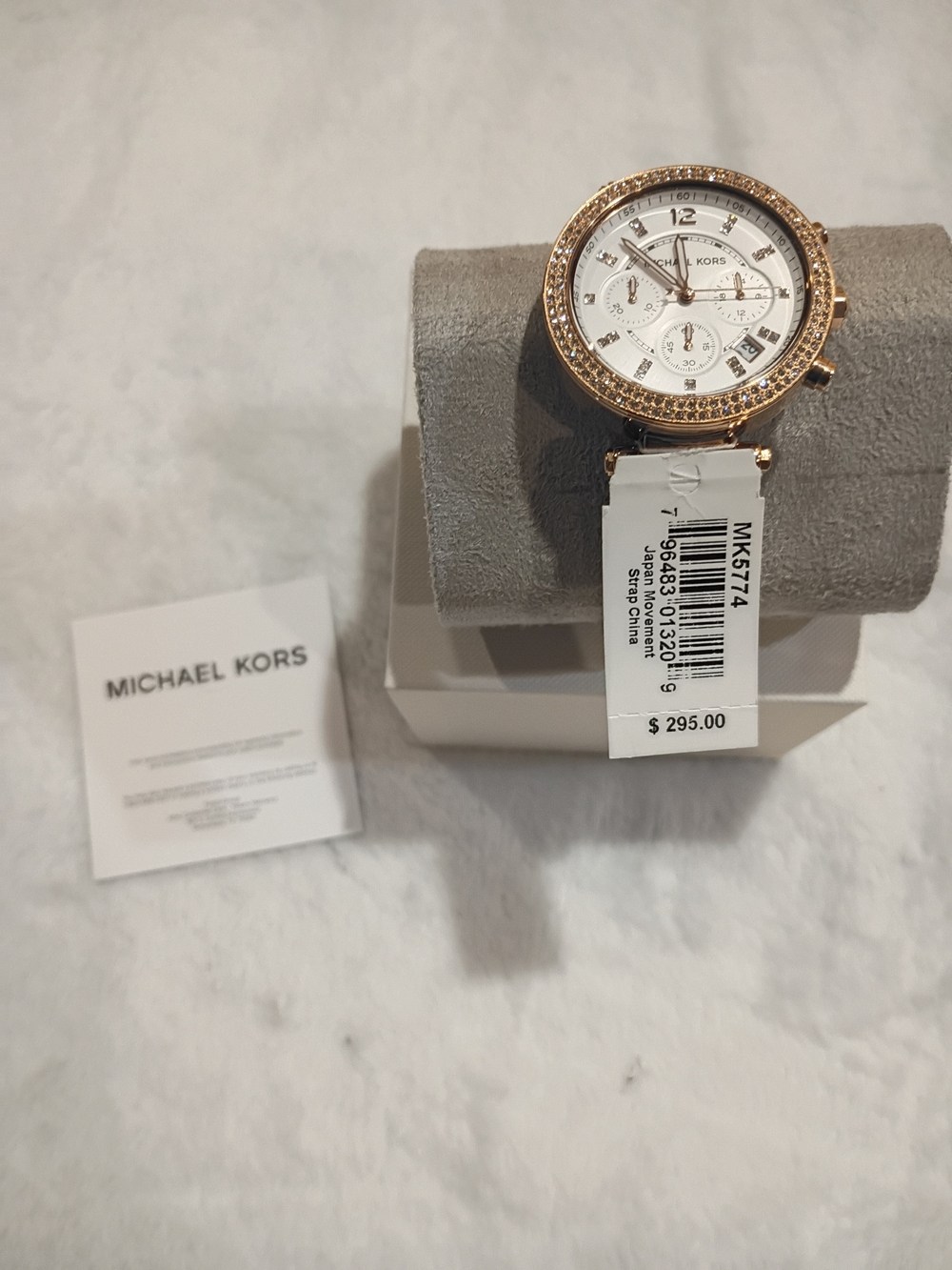 Michael Kors Rose Gold and White Crystal-Accent Watch